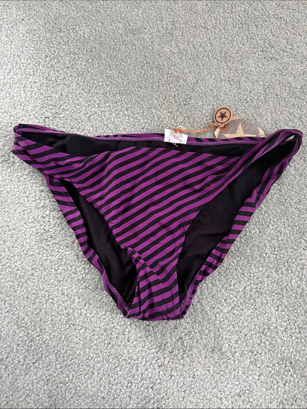 Striped Purple and Black Women’s Bikini Bottom